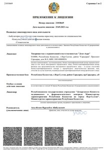 Приложение к лицензии Приложение к лицензии