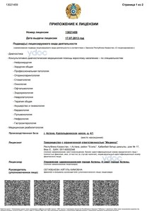 Приложение к лицензии