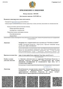 Приложение к лицензии Приложение к лицензии