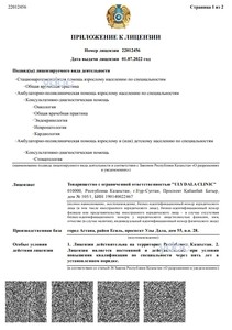 Приложение к лицензии