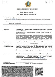 Приложение к лицензии