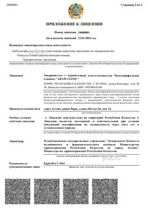 Приложение к лицензии