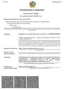 Приложение к лицензии