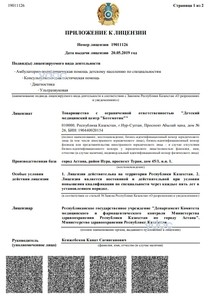 Приложение к лицензии