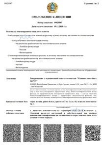 Приложение к лицензии Приложение к лицензии