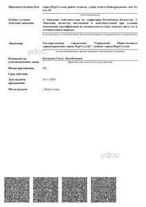 Приложение к лицензии