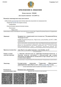 Приложение к лицензии