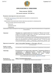 Приложение к лицензии