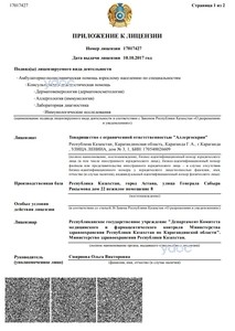 Приложение к лицензии