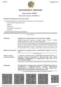 Приложение к лицензии