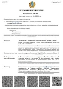 Приложение к лицензии