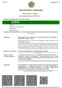 Приложение к лицензии