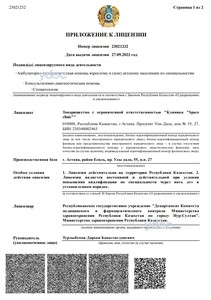 Приложение к лицензии Приложение к лицензии