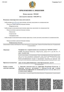 Приложение к лицензии