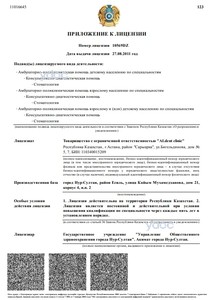 Приложение к лицензии