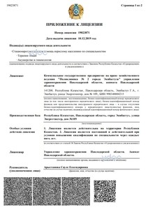 Приложение к лицензии