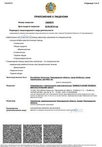 Приложение к лицензии