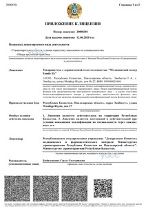 Приложение к лицензии