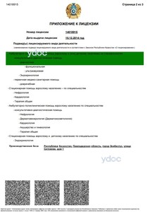 Приложение к лицензии