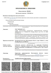 Приложение к лицензии Приложение к лицензии