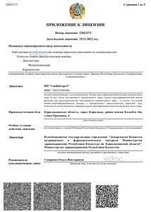 Приложение к лицензии Приложение к лицензии