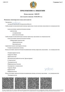 Приложение к лицензии Приложение к лицензии