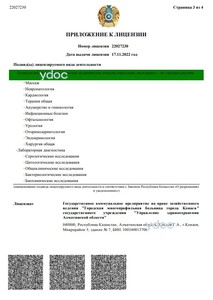 Приложение к лицензии Приложение к лицензии