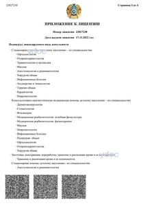 Приложение к лицензии Приложение к лицензии