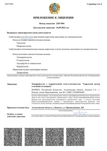 Приложение к лицензии Приложение к лицензии