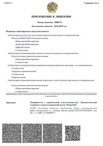 Приложение к лицензии Приложение к лицензии