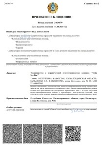 Приложение к лицензии Приложение к лицензии