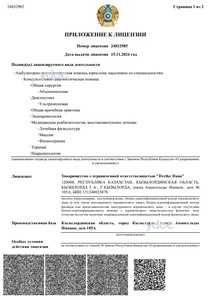 Приложение к лицензии Приложение к лицензии