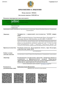 Приложение к лицензии