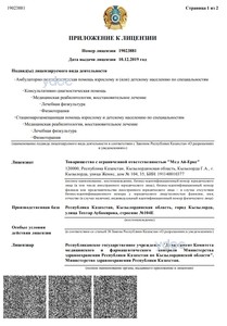 Приложение к лицензии