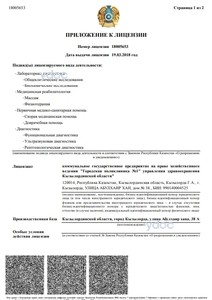 Приложение к лицензии Приложение к лицензии