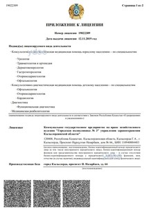 Приложение к лицензии Приложение к лицензии