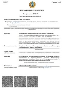 Приложение к лицензии Приложение к лицензии