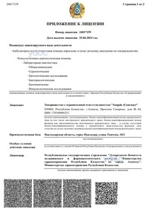 Приложение к лицензии