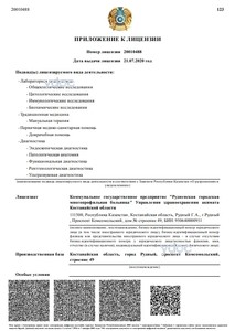 Приложение к лицензии Приложение к лицензии