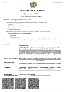 Приложение к лицензии Приложение к лицензии