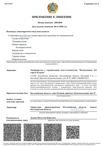 Приложение к лицензии Приложение к лицензии