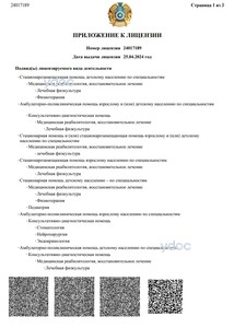 Приложение к лицензии Приложение к лицензии