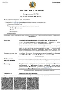 Приложение к лицензии Приложение к лицензии