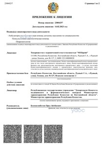 Приложение к лицензии Приложение к лицензии