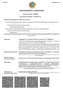 Приложение к лицензии Приложение к лицензии