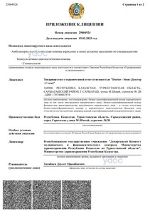 Приложение к лицензии