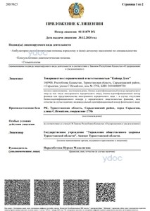 Приложение к лицензии Приложение к лицензии