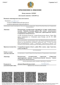 Приложение к лицензии Приложение к лицензии