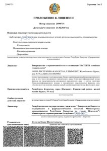 Приложение к лицензии