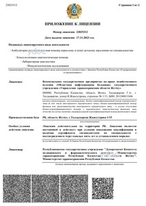 Приложение к лицензии Приложение к лицензии